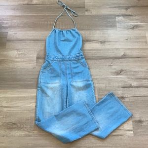 Minkpink chambray halter jumper